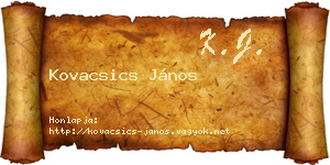 Kovacsics János névjegykártya